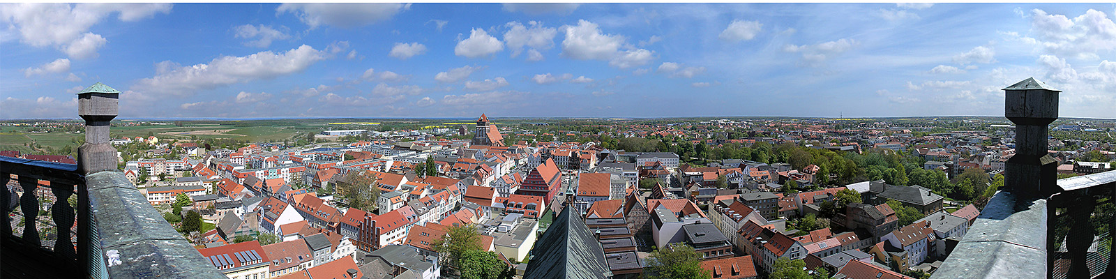 Panorama: Greifswald Blick vom Dom St. Nikolai - Motivnummer: hgw-alt-03